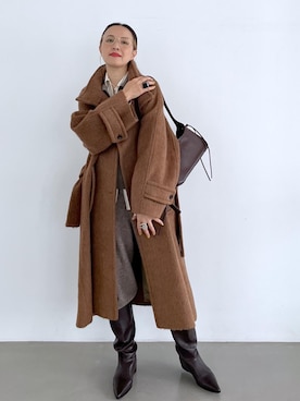 「アイテム（ステンカラーコート）」を使った、カワバタさん（レディース・166cm）の秋コーディネート