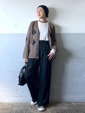 「アイテム（パンツ）」を使った、カワバタさん（レディース・166cm・50代）の秋コーディネート