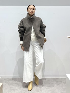 「EMOELLE（エモエレ）のアイテム」を使った、カワバタさん（レディース・166cm）の秋コーディネート