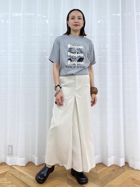 「アイテム（スカート）」を使った、カワバタさん（レディース・166cm・40代）の夏コーディネート