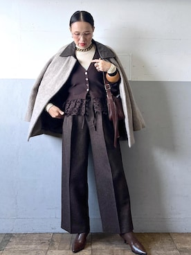 「アイテム（パンツ）」を使った、カワバタさん（レディース・166cm・50代）の秋コーディネート