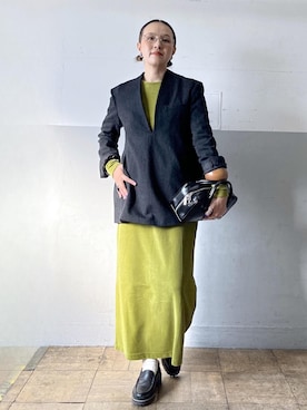 「アイテム（ドレス）」を使った、カワバタさん（レディース・166cm）の冬コーディネート