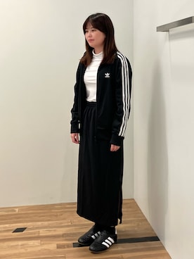 「マキシスカート」｜「アイテム（ジャージ）」を使った、CLさん（レディース・157cm）の秋コーディネート