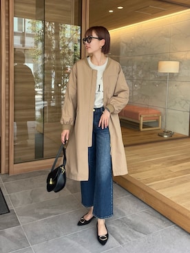 「Chez toi（シェトワ）のアイテム（MA-1）」を使った、karinさん（レディース・168cm）の秋コーディネート