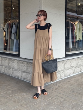 「Chez toi（シェトワ）のアイテム（ワンピース/ドレス）」を使った、karinさん（レディース・168cm）の夏コーディネート