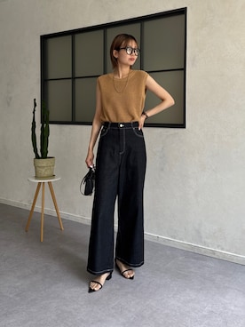 「Chez toi（シェトワ）のアイテム（パンツ）」を使った、karinさん（レディース・168cm）の夏コーディネート