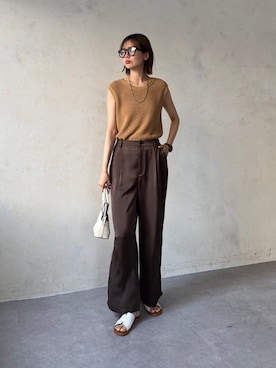 「Chez toi（シェトワ）のアイテム（パンツ）」を使った、karinさん（レディース・168cm）の夏コーディネート