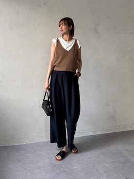 「Chez toi（シェトワ）のアイテム（パンツ）」を使った、karinさん（レディース・168cm）の夏コーディネート