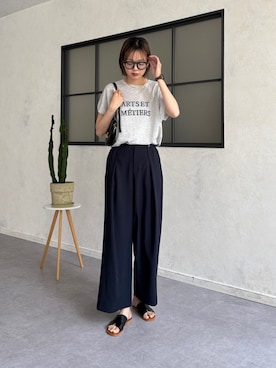 「Chez toi（シェトワ）のアイテム（パンツ）」を使った、karinさん（レディース・168cm）の夏コーディネート