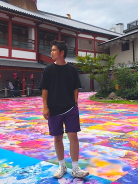 「MERRELL（メレル）のアイテム（スリッポン）」を使った、Hung Wuiさん（メンズ・168cm）の夏コーディネート
