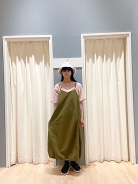 「シンフルコーデ」｜「アイテム（帽子）」を使った、おたけ🦔⸒⸒さん（レディース・162cm）の春コーディネート
