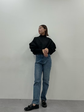 「タートルネック」｜「アイテム（シャツ/ブラウス）」を使った、はちみつうめさん（レディース・155cm）の冬コーディネート