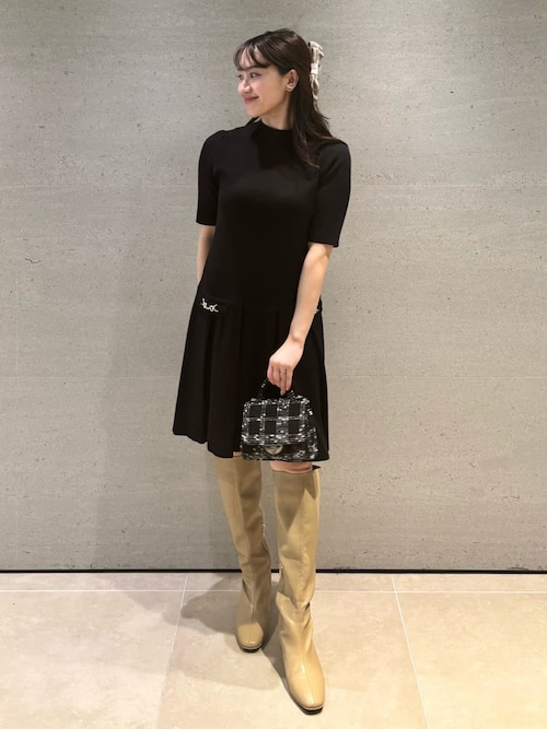 セルフォード　プリーツ　ニットワンピース CELFORD (セルフォード)プリーツニットワンピース 25秋冬【CWNO254097