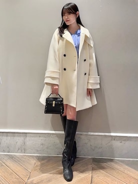 「アイテム（ピーコート）」を使った、CELFORDさん（レディース・156cm）の冬コーディネート