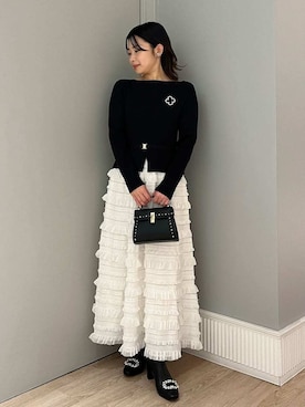 「CELFORD（セルフォード）の【リュタン】ビジュースタッズポシェット（ショルダーバッグ）」を使った、CELFORDさん（レディース・152cm）の冬コーディネート