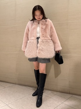 「アイテム（その他アウター、ピンク系）」を使った、CELFORDさん（レディース・158cm）の秋コーディネート
