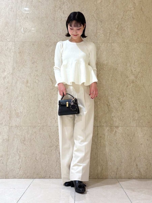 セール】ホットフィットビジューペプラムニットプルオーバー（ニット