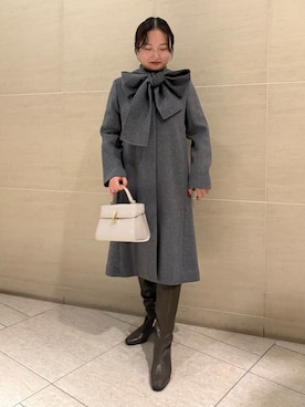 「アイテム（ノーカラージャケット、グレー系）」を使った、CELFORDさん（レディース・158cm）の秋コーディネート