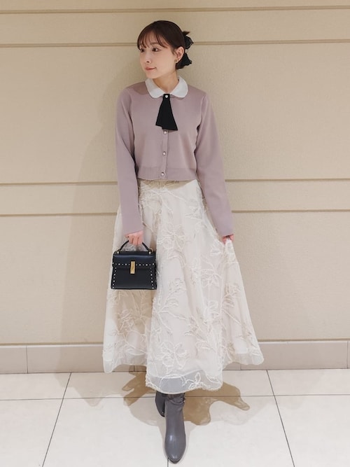 セール】ブラッシュドエンブロイダリースカート（スカート）｜CELFORD