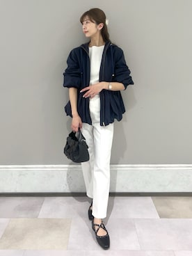 「ディリーコーディネート」｜「アイテム（ブルゾン）」を使った、CELFORDさん（レディース・158cm）の春コーディネート