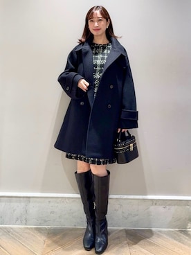「アイテム（ピーコート）」を使った、CELFORDさん（レディース・159cm）の秋コーディネート
