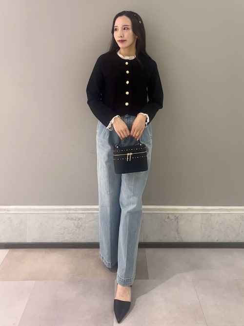 CELFORDフリルデタッチャブルカーディガン ネイビー フリルデタッチャブルカーディガン（カーディガン/ボレロ）｜CELFORD