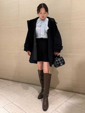 「アイテム（ピーコート）」を使った、CELFORDさん（レディース・158cm）の秋コーディネート