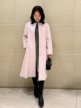 「アイテム（ノーカラーコート）」を使った、CELFORDさん（レディース・158cm）の秋コーディネート