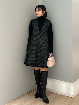 「CELFORD（セルフォード）の【リュタン】ビジュースタッズポシェット（ショルダーバッグ）」を使った、CELFORDさん（レディース・152cm）の秋コーディネート