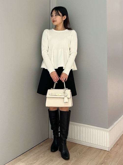 セール】ホットフィットビジューペプラムニットプルオーバー（ニット