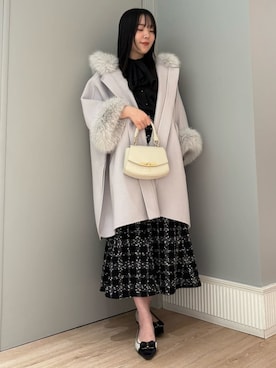 「アイテム（ポンチョ）」を使った、CELFORDさん（レディース・165cm）の秋コーディネート