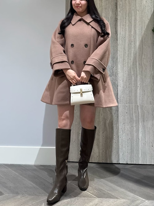 ジラフ 新品タグ付き CELFORD Aラインウールミドルコート キャメル A