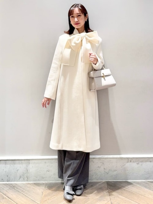 CELFORD ノーカラーコート リボンストール付きノーカラーコート（ノーカラージャケット