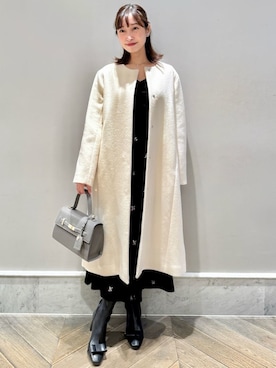 「アイテム（ノーカラーコート）」を使った、CELFORDさん（レディース・159cm）の秋コーディネート