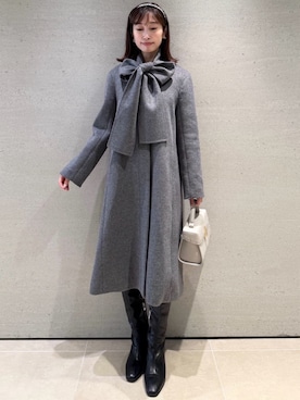 「アイテム（ノーカラージャケット、グレー系）」を使った、CELFORDさん（レディース・159cm）の秋コーディネート