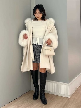 「アイテム（ポンチョ）」を使った、CELFORDさん（レディース・152cm）の秋コーディネート