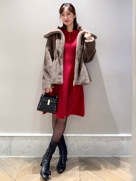 「CELFORD（セルフォード）の【リュタン】ビジュースタッズポシェット（ショルダーバッグ）」を使った、CELFORDさん（レディース・159cm）の秋コーディネート