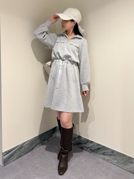 「アイテム（バックパック/リュック、グレー系）」を使った、CELFORDさん（レディース・160cm）の秋コーディネート