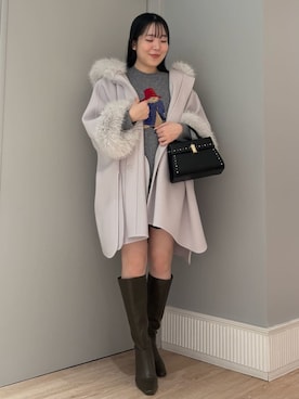 「アイテム（ポンチョ）」を使った、CELFORDさん（レディース・165cm）の秋コーディネート