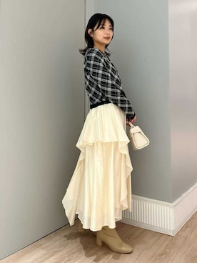 「CELFORD（セルフォード）の【リュタン】ビジュースタッズポシェット（ショルダーバッグ）」を使った、CELFORDさん（レディース・152cm）の秋コーディネート