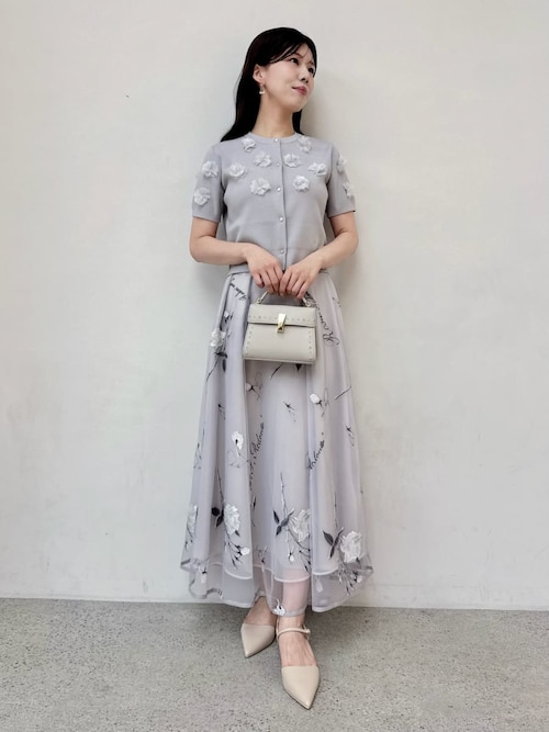 CELFORD×P.J. REDOUTEコラボ】 Rosa刺繍チュールスカート（スカート