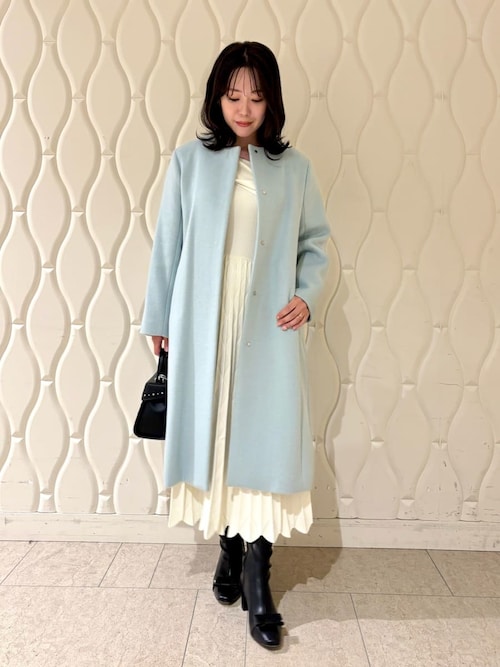 セール】カシミヤ混ノーカラーコート（ノーカラーコート）｜CELFORD
