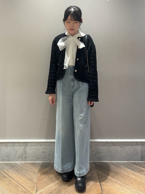 セール】ニットコンビレイヤードフレアブラウス（シャツ/ブラウス