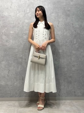 「CELFORD（セルフォード）のリュタンビジュースタッズポシェット（Ｍ）（ショルダーバッグ、ベージュ系）」を使った、CELFORDさんの夏コーディネート