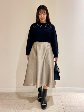 「ディリーコーディネート」｜「アイテム（ブーツ）」を使った、CELFORDさん（レディース・158cm）の冬コーディネート