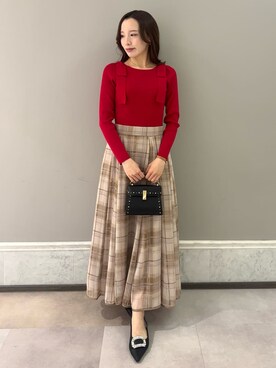 「CELFORD（セルフォード）の【リュタン】ビジュースタッズポシェット（ショルダーバッグ）」を使った、CELFORDさん（レディース・157cm）の秋コーディネート