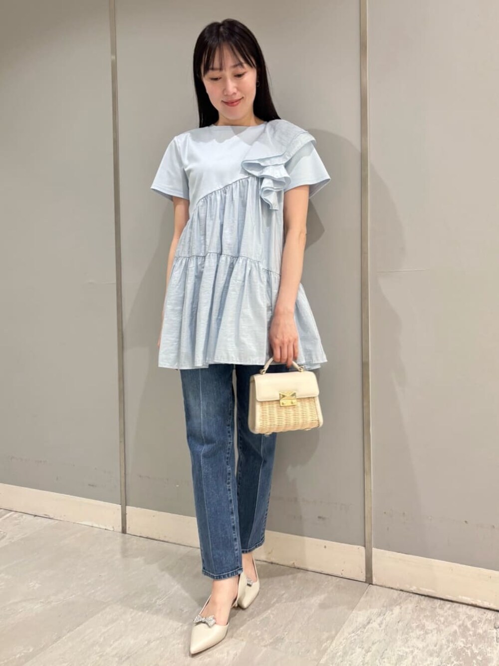 アシメフリルチュニックカットソー　セルフォード アシメフリルチュニックカットソー（カットソー/Tシャツ