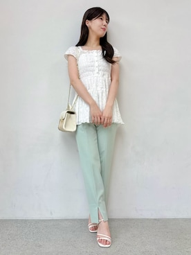 「アイテム（イヤリング）」を使った、CELFORDさん（レディース・158cm）の夏コーディネート