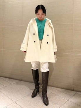 「アイテム（ピーコート）」を使った、CELFORDさん（レディース・158cm）の秋コーディネート