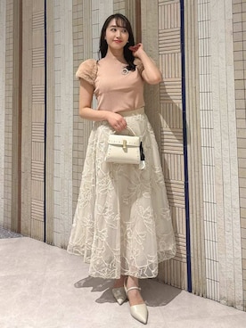 「アイテム（ブローチ/コサージュ）」を使った、CELFORDさん（レディース・154cm）の夏コーディネート
